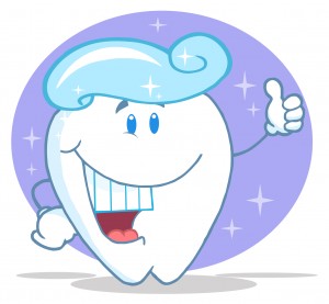 tooth illustration giving thumbs up